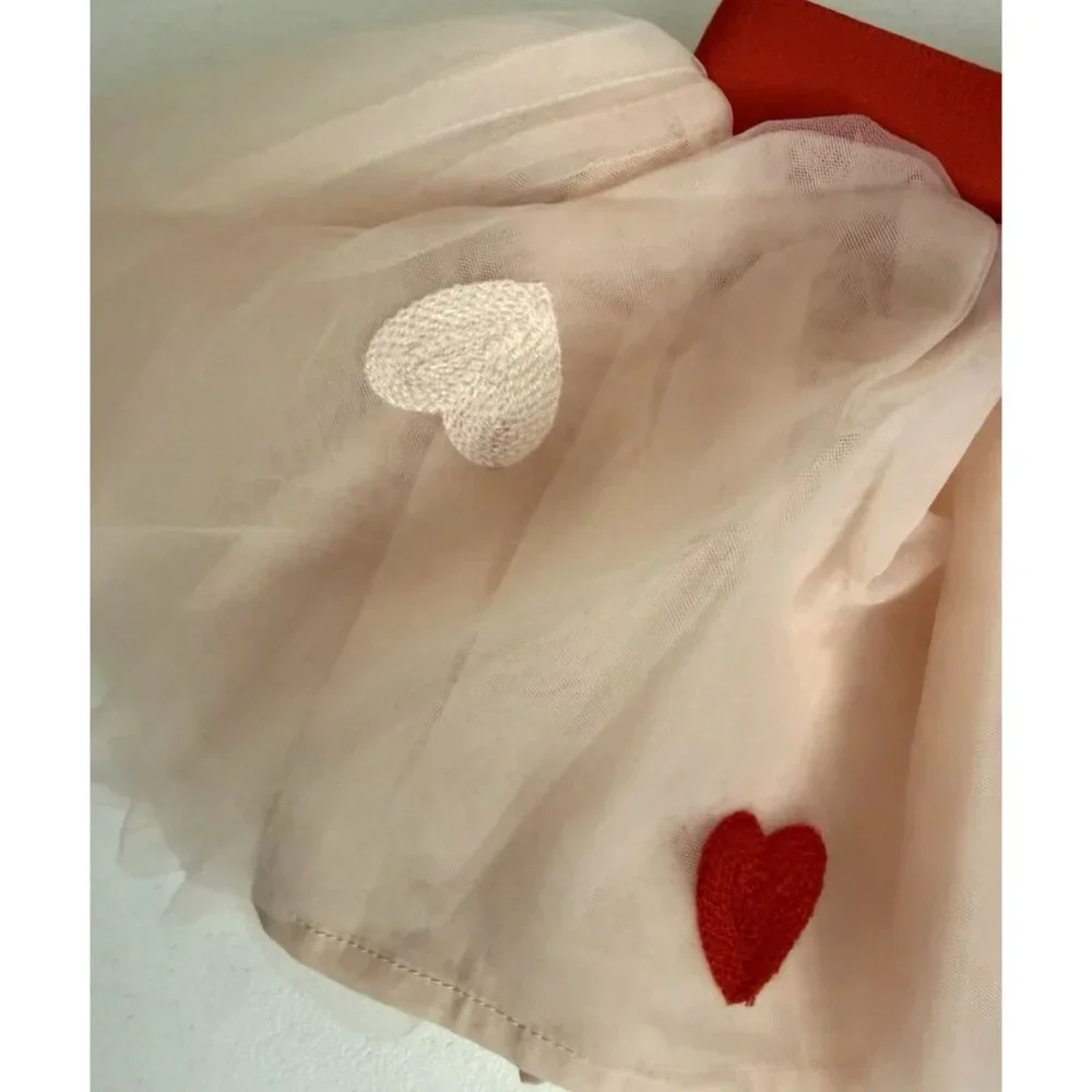 CAT & JACK Heart Pink TULLE SKIRT BABY GIRL SIZE 18 MONTHS NEW